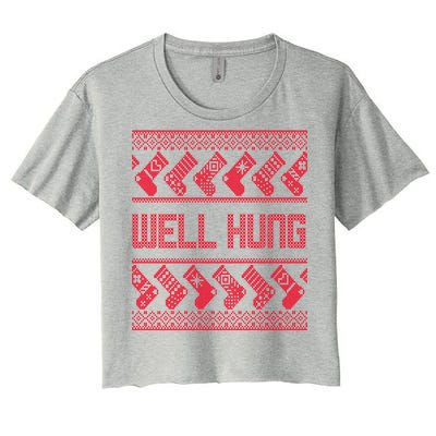 Well Hung Ugly Christmas Women's Crop Top Tee