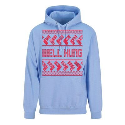 Well Hung Ugly Christmas Unisex Surf Hoodie