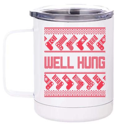 Well Hung Ugly Christmas 12 oz Stainless Steel Tumbler Cup