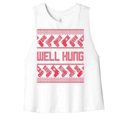 Well Hung Ugly Christmas Women's Racerback Cropped Tank