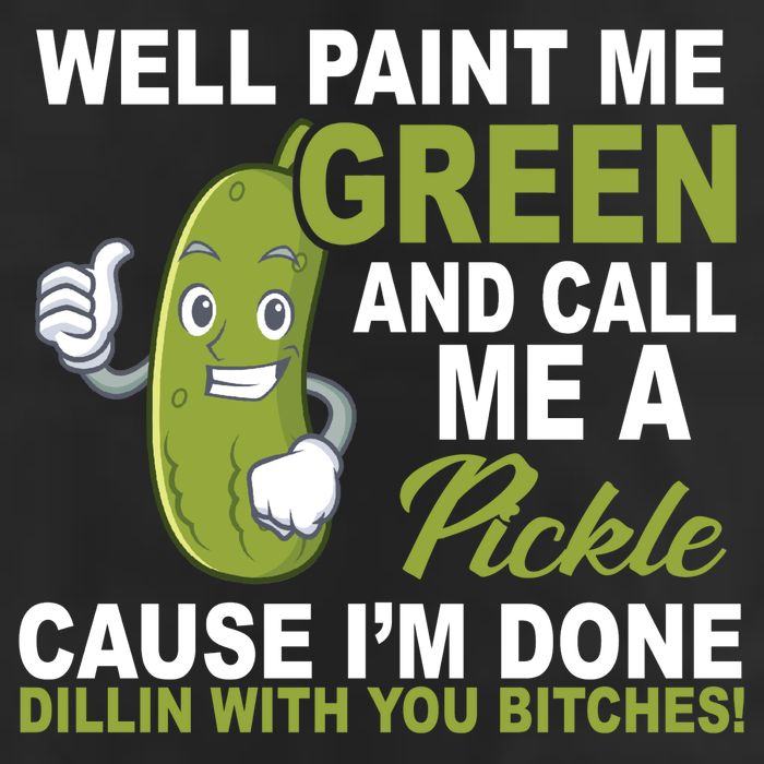 Well Paint Me Green Funny Pickle Saying 7 Panel Mesh Trucker Snapback Hat