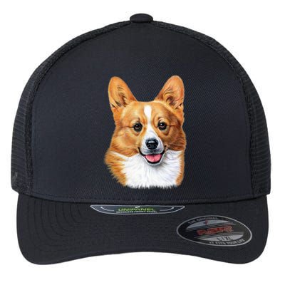 Welsh Corgi Dog Portrait Flexfit Unipanel Trucker Cap