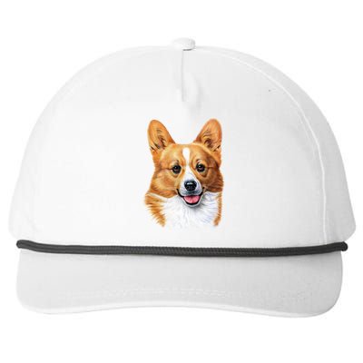 Welsh Corgi Dog Portrait Snapback Five-Panel Rope Hat