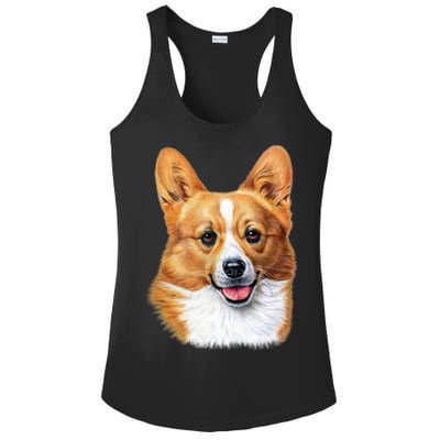 Welsh Corgi Dog Portrait Ladies PosiCharge Competitor Racerback Tank