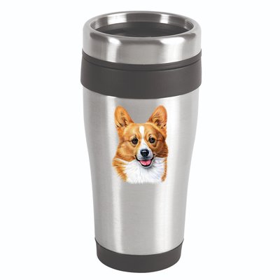 Welsh Corgi Dog Portrait 16oz Travel Tumbler