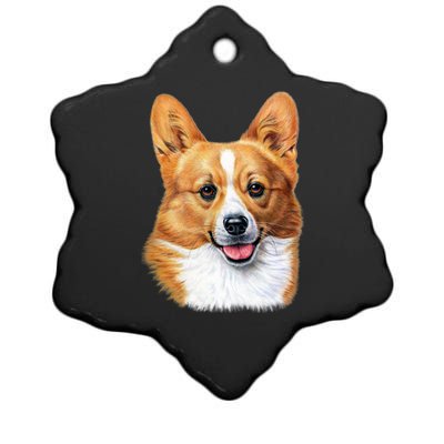 Welsh Corgi Dog Portrait Ceramic Star Ornament