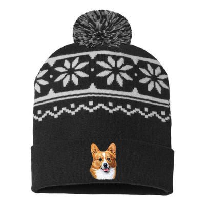 Welsh Corgi Dog Portrait USA-Made Snowflake Beanie