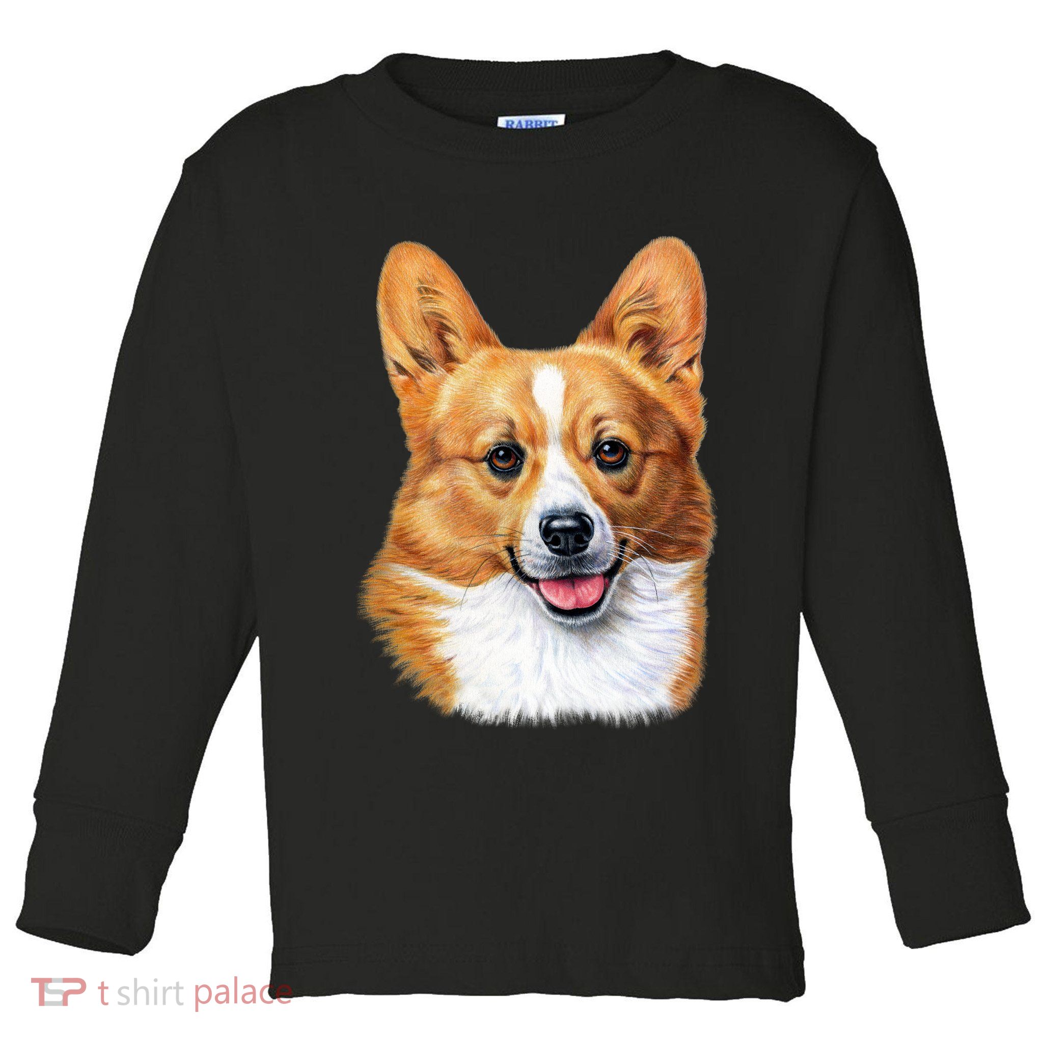 Welsh Corgi Dog Portrait Toddler Long Sleeve Shirt