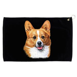 Welsh Corgi Dog Portrait Grommeted Golf Towel