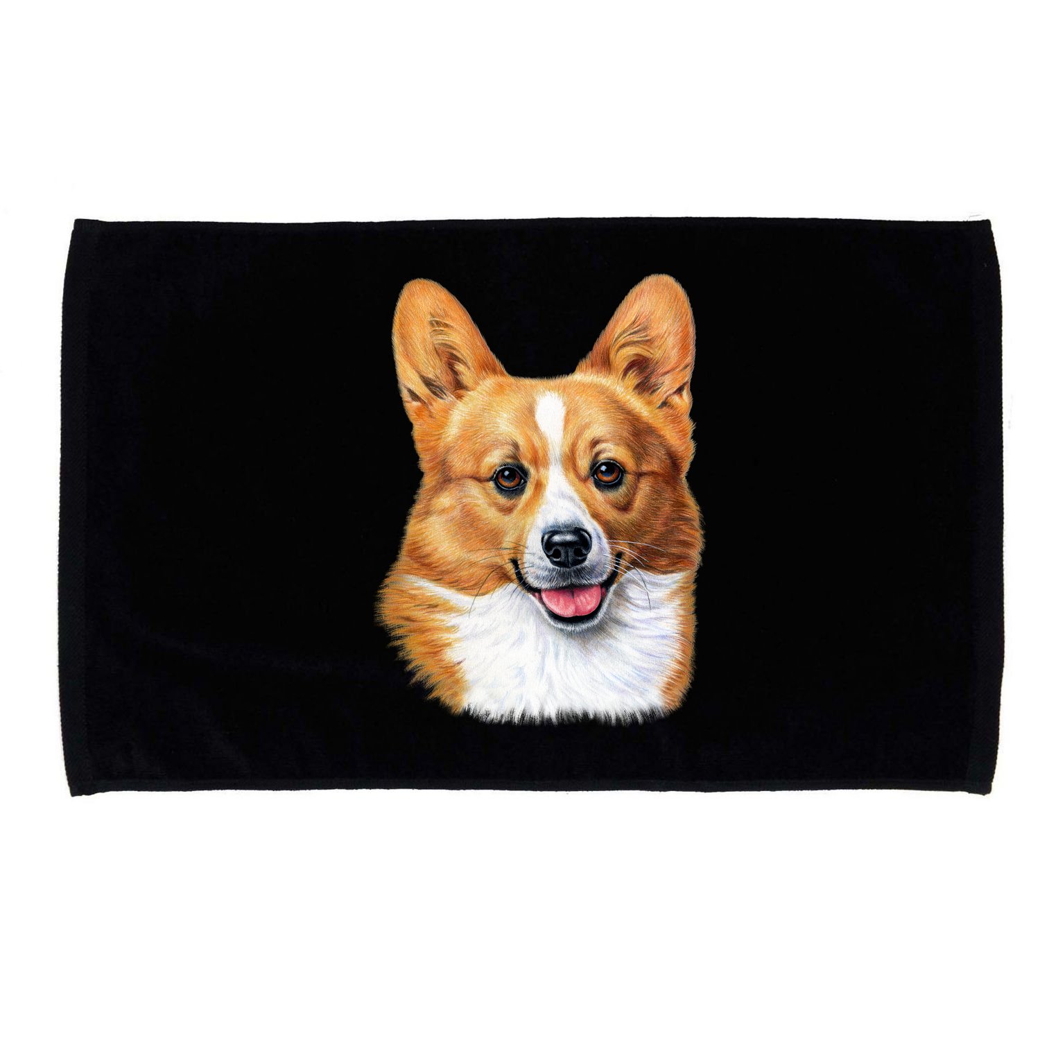 Welsh Corgi Dog Portrait Microfiber Hand Towel