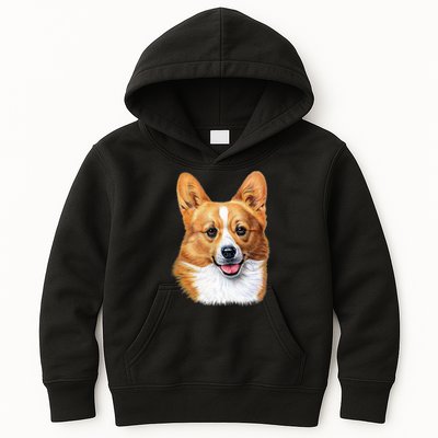 Welsh Corgi Dog Portrait Kids Hoodie
