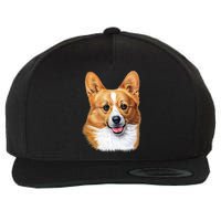 Welsh Corgi Dog Portrait Wool Snapback Cap