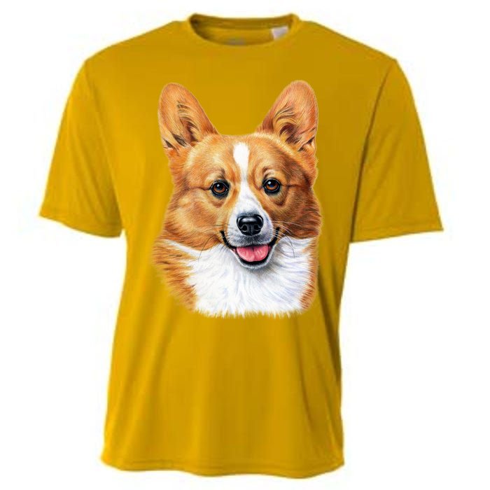 Welsh Corgi Dog Portrait Cooling Performance Crew T-Shirt