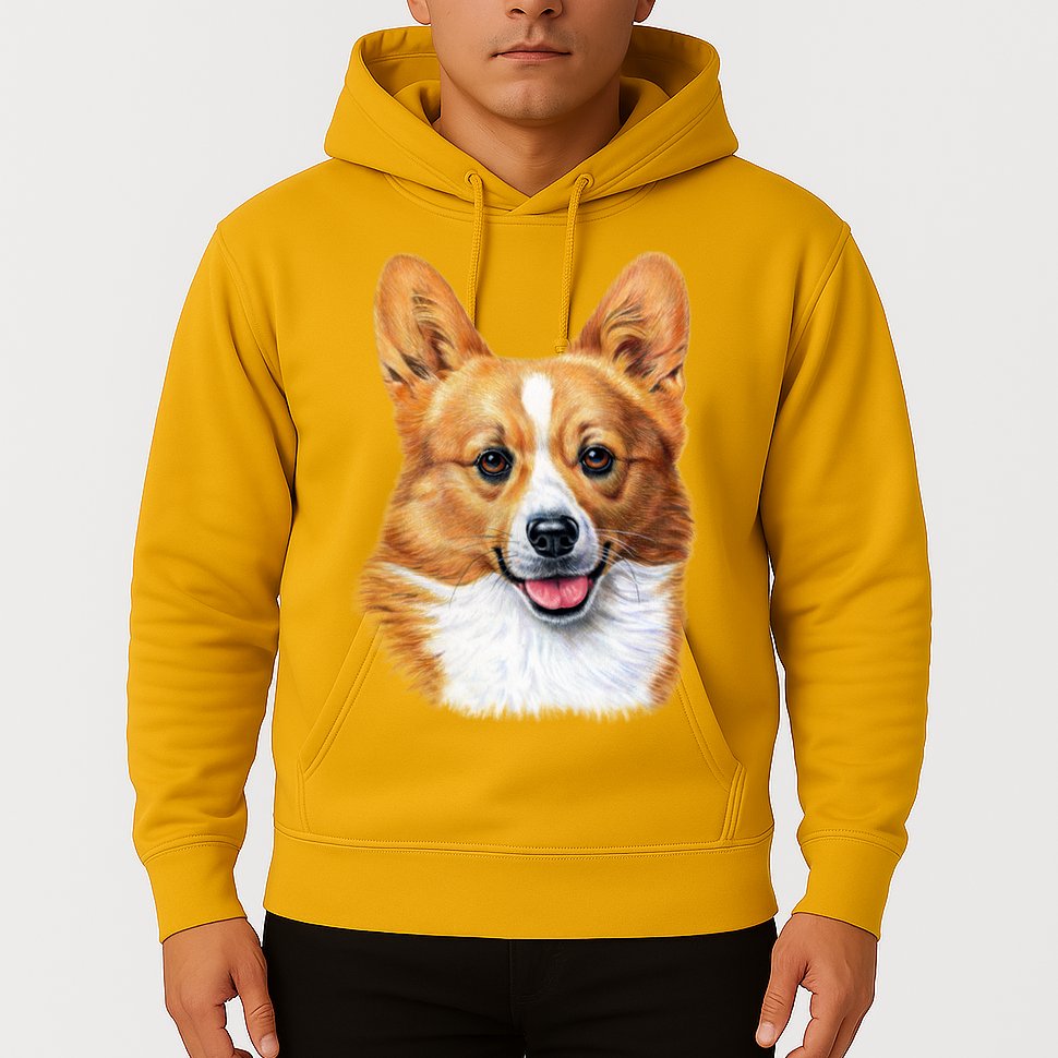 Welsh Corgi Dog Portrait Hoodie