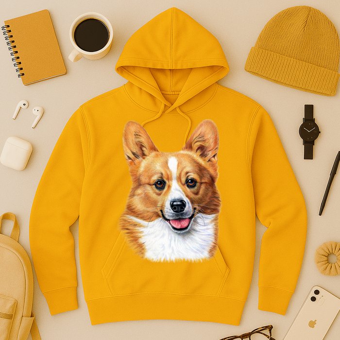 Welsh Corgi Dog Portrait Hoodie