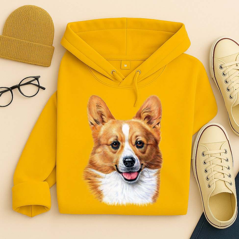 Welsh Corgi Dog Portrait Hoodie