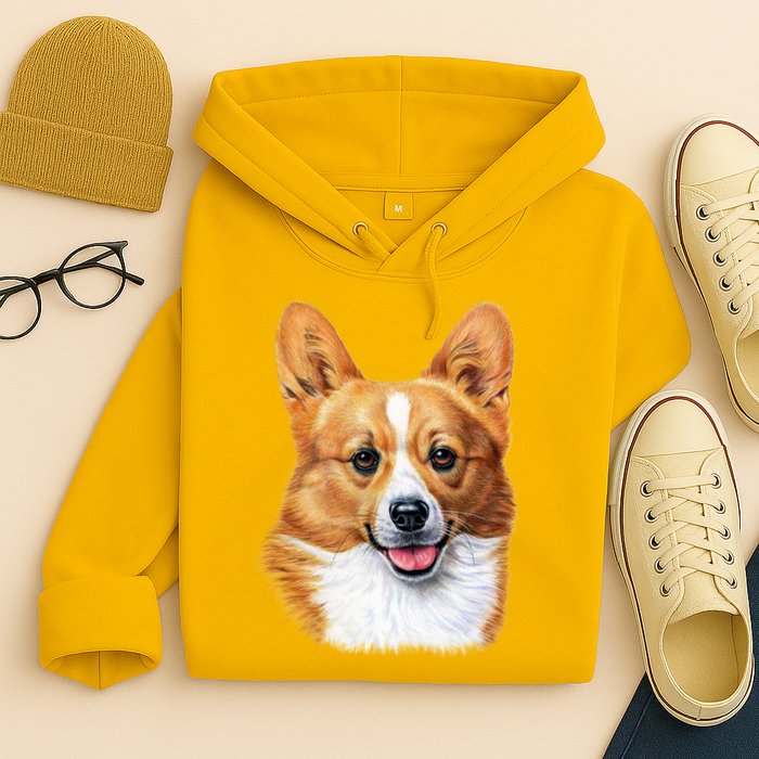 Welsh Corgi Dog Portrait Hoodie