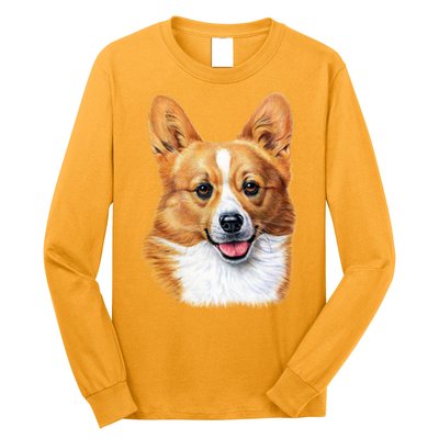 Welsh Corgi Dog Portrait Long Sleeve Shirt