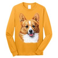 Welsh Corgi Dog Portrait Long Sleeve Shirt