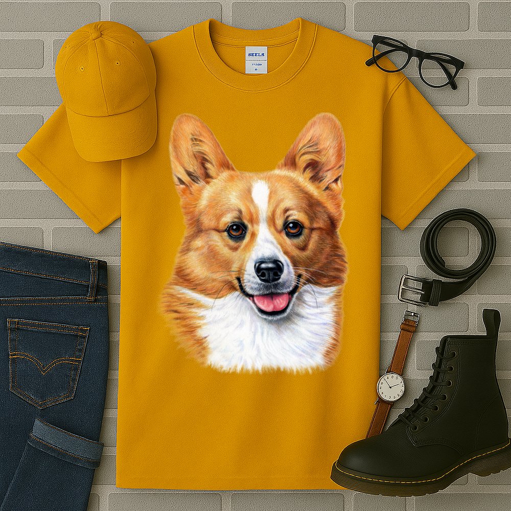 Welsh Corgi Dog Portrait Tall T-Shirt