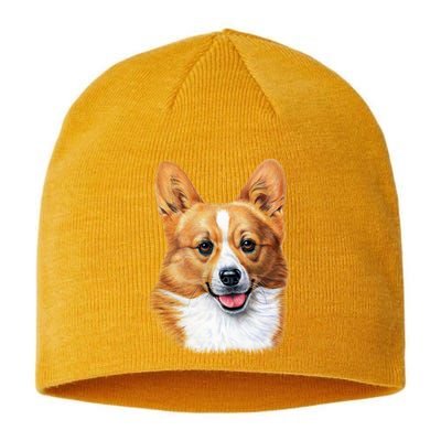 Welsh Corgi Dog Portrait Sustainable Beanie