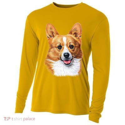 Welsh Corgi Dog Portrait Cooling Performance Long Sleeve Crew