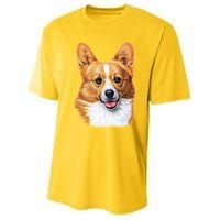 Welsh Corgi Dog Portrait Youth Performance Sprint T-Shirt