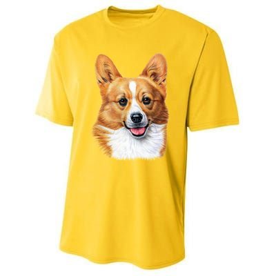 Welsh Corgi Dog Portrait Youth Performance Sprint T-Shirt