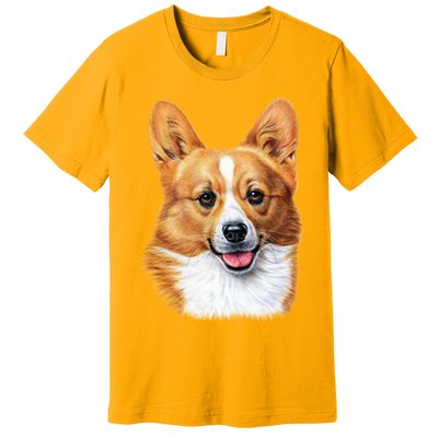 Welsh Corgi Dog Portrait Premium T-Shirt