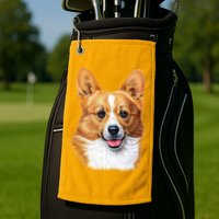 Welsh Corgi Dog Portrait Golf Towel
