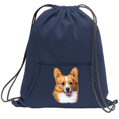 Welsh Corgi Dog Portrait Sweatshirt Cinch Pack Bag