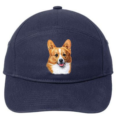 Welsh Corgi Dog Portrait 7-Panel Snapback Hat