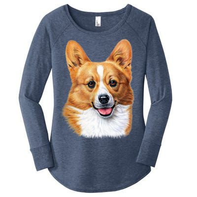 Welsh Corgi Dog Portrait Women's Perfect Tri Tunic Long Sleeve Shirt