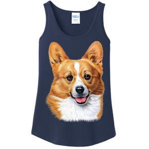 Welsh Corgi Dog Portrait Ladies Essential Tank