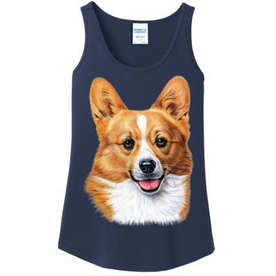 Welsh Corgi Dog Portrait Ladies Essential Tank