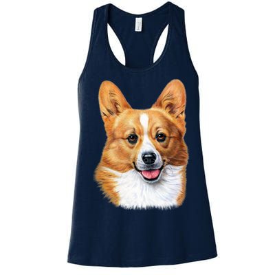 Welsh Corgi Dog Portrait Women's Racerback Tank