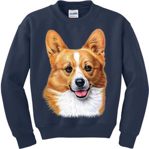 Welsh Corgi Dog Portrait Kids Sweatshirt