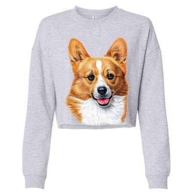 Welsh Corgi Dog Portrait Cropped Pullover Crew