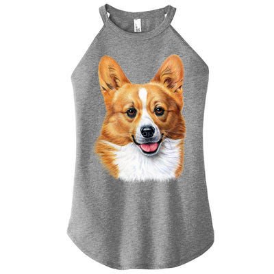 Welsh Corgi Dog Portrait Women’s Perfect Tri Rocker Tank