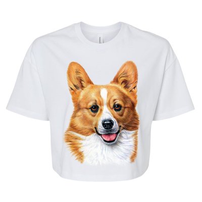 Welsh Corgi Dog Portrait Bella+Canvas Jersey Crop Tee