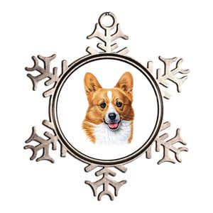 Welsh Corgi Dog Portrait Metallic Star Ornament