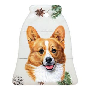 Welsh Corgi Dog Portrait Ceramic Bell Ornament