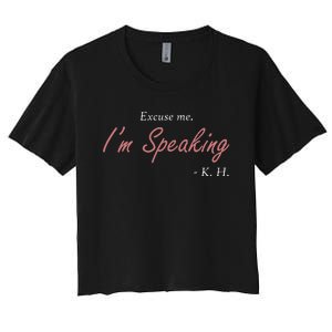 Wo Excuse Me IM Speaking Kamala Harris I Am Speaking Vp Debate Women's Crop Top Tee