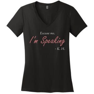 Wo Excuse Me IM Speaking Kamala Harris I Am Speaking Vp Debate Women's V-Neck T-Shirt