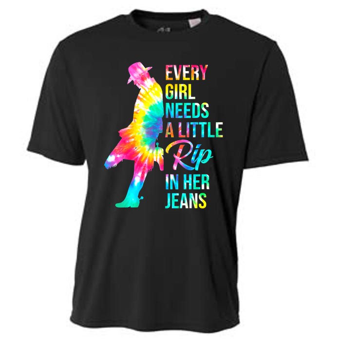 Wo Every  Needs A Little Rip In Her Jeans Funny Quotes Cooling Performance Crew T-Shirt