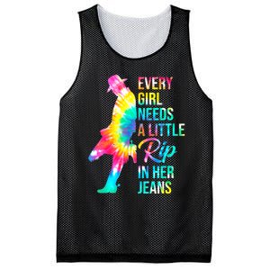 Wo Every  Needs A Little Rip In Her Jeans Funny Quotes Mesh Reversible Basketball Jersey Tank