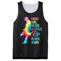 Wo Every  Needs A Little Rip In Her Jeans Funny Quotes Mesh Reversible Basketball Jersey Tank