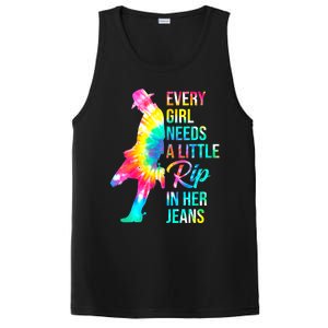 Wo Every  Needs A Little Rip In Her Jeans Funny Quotes PosiCharge Competitor Tank