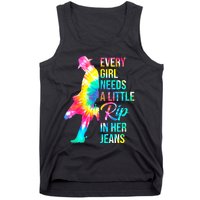 Wo Every  Needs A Little Rip In Her Jeans Funny Quotes Tank Top