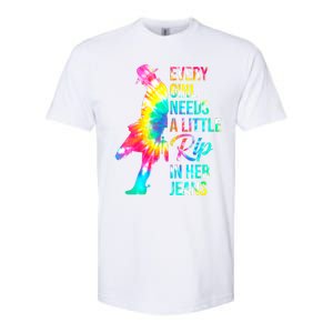 Wo Every  Needs A Little Rip In Her Jeans Funny Quotes Softstyle CVC T-Shirt